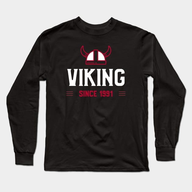 Viking Since 1991 Long Sleeve T-Shirt by SybaDesign